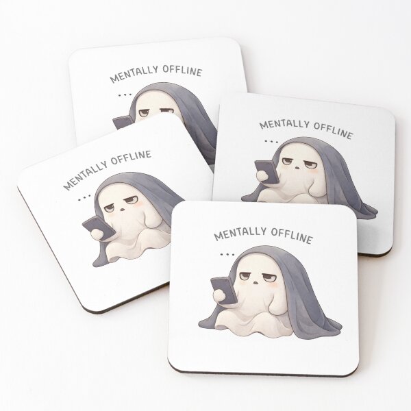 Item preview, Mentally Offline Ghost | Cute Kawaii Aesthetic | Relatable Introvert Mood Design designed and sold by The Mood Index.