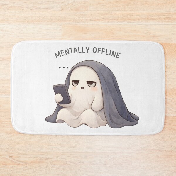 Item preview, Mentally Offline Ghost | Cute Kawaii Aesthetic | Relatable Introvert Mood Design designed and sold by The Mood Index.