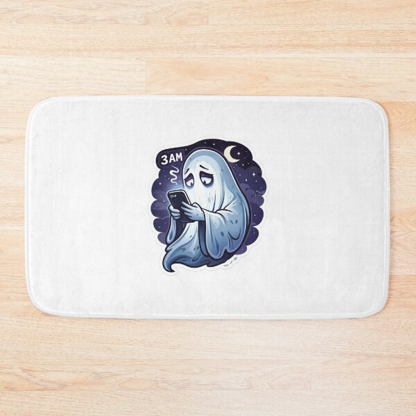 Item preview, 3AM Ghost Scrolling Phone Funny Meme | Night Owl Introvert Humor Sticker designed and sold by Dasts Cart.
