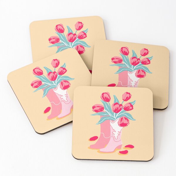 Item preview, Pink Cowboy Boots With Tulips Cute Western Aesthetic designed and sold by MinimalAnGo.