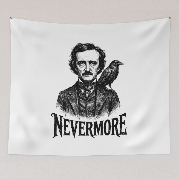 Item preview, Edgar Allan Poe Nevermore Raven Portrait Gothic Literature Shirt designed and sold by Fenay Designs.