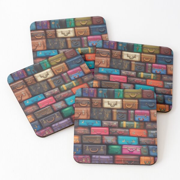 Item preview, Vintage Retro Suitcase Wall Colorful Travel Pattern designed and sold by pinkal.