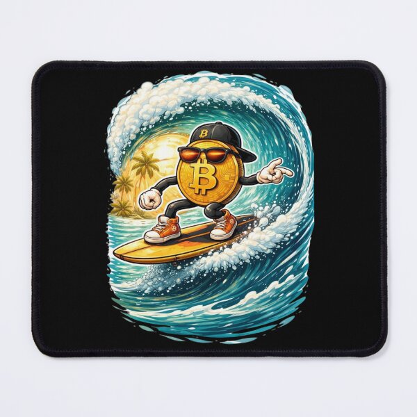 Item preview, HODL the Wave – Bitcoin Surfing Crypto Design designed and sold by Conviction studio.