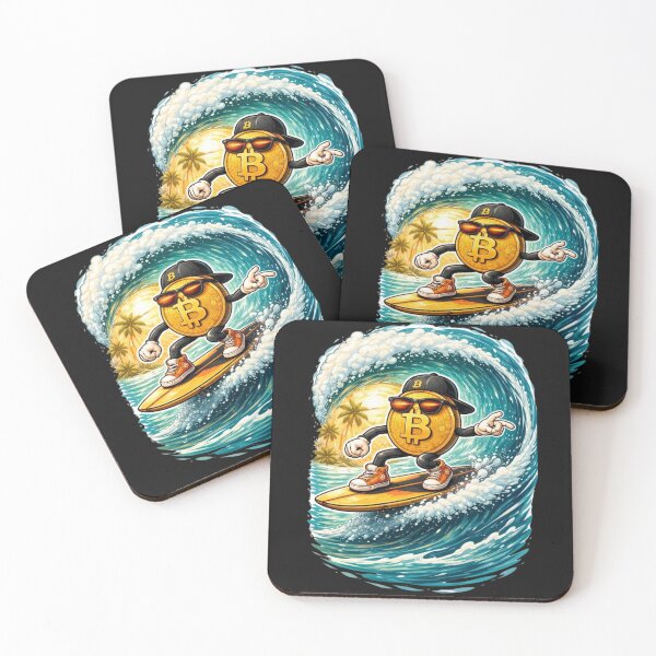 Item preview, HODL the Wave – Bitcoin Surfing Crypto Design designed and sold by Conviction studio.