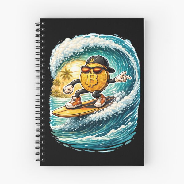 Item preview, HODL the Wave – Bitcoin Surfing Crypto Design designed and sold by Conviction studio.