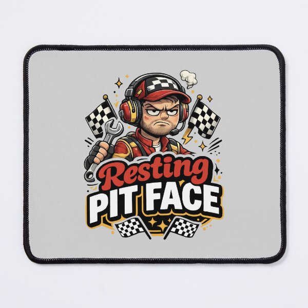 Item preview, Resting Pit Face Funny Mechanic Dad Design with Wrench and Racing Flags designed and sold by mademouthy.