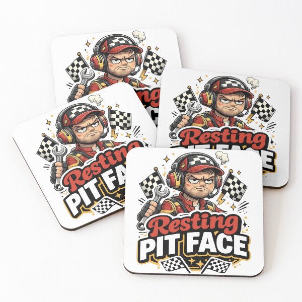 Item preview, Resting Pit Face Funny Mechanic Dad Design with Wrench and Racing Flags designed and sold by mademouthy.