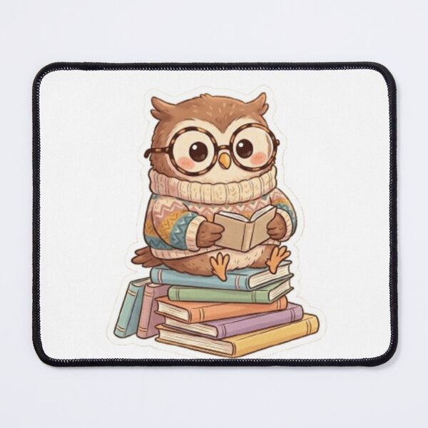 Item preview, Cozy Book Lover Owl – Cute Reading Owl in Sweater | Cottagecore Aesthetic Sticker designed and sold by abdelski.