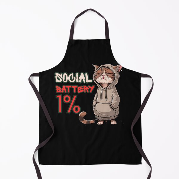 Item preview, Social Battery 1% Cat – Funny Introvert Low Energy Meme designed and sold by StaticMood.