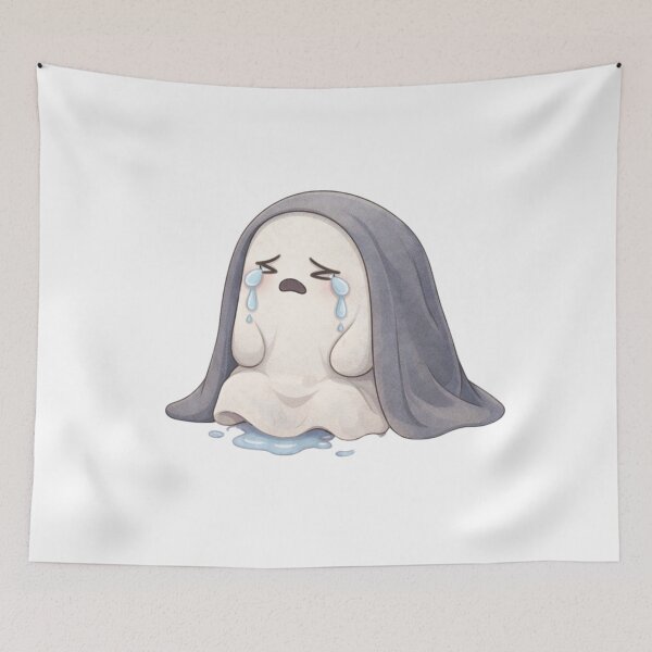Item preview, Crying Ghost | Cute Kawaii Aesthetic | Sad Relatable Mood Design designed and sold by The Mood Index.