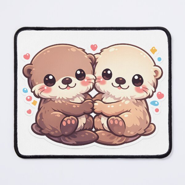Item preview, Cute Sea Otter Holding Hands Gift for Otter Cuteness Lovers Sticker Design Art designed and sold by Divakar Fashion.