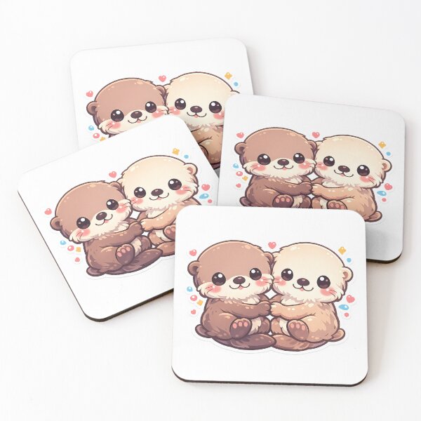 Item preview, Cute Sea Otter Holding Hands Gift for Otter Cuteness Lovers Sticker Design Art designed and sold by Divakar Fashion.