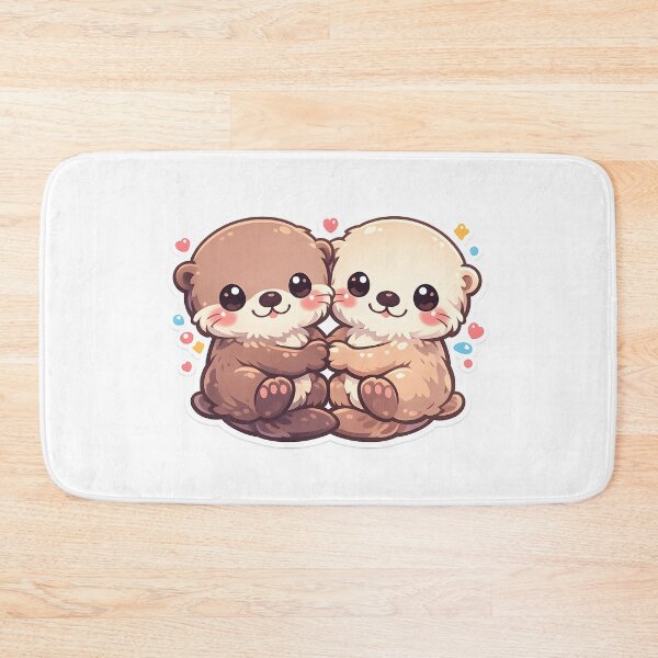Item preview, Cute Sea Otter Holding Hands Gift for Otter Cuteness Lovers Sticker Design Art designed and sold by Divakar Fashion.