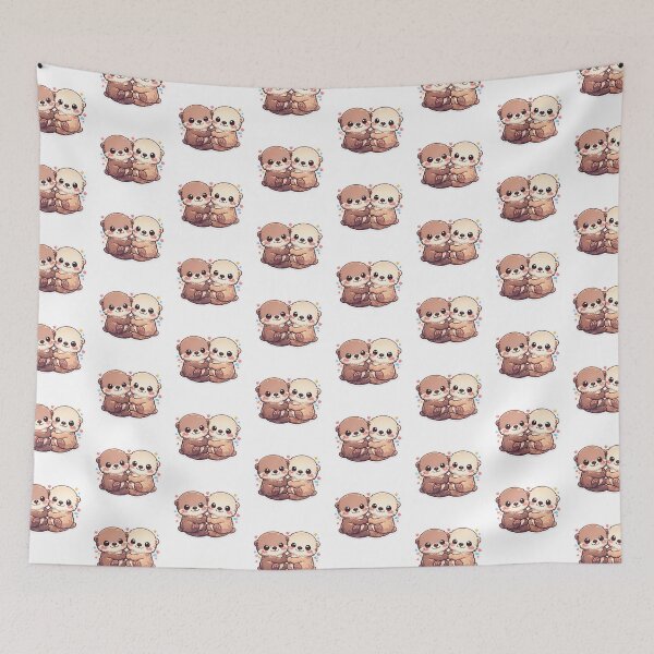 Item preview, Cute Sea Otter Holding Hands Gift for Otter Cuteness Lovers Sticker Design Art designed and sold by Divakar Fashion.