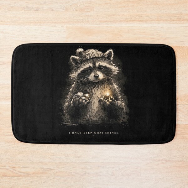 Item preview, I Only Keep What Shines Raccoon Minimal Dark Aesthetic Animal Cozy Mood  designed and sold by JerdbordinShop.