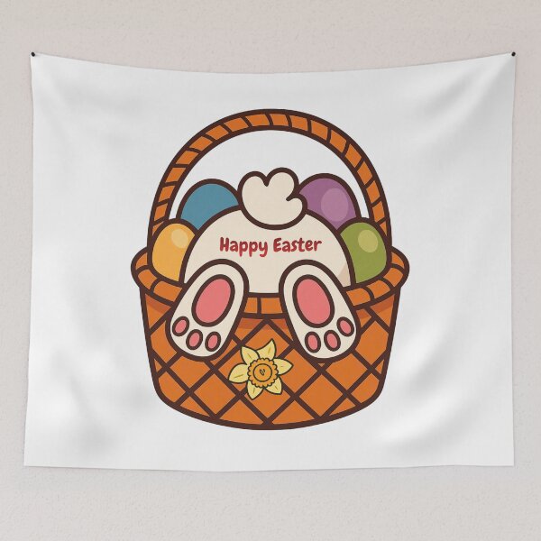 Item preview, Happy Easter With Easter Basket. designed and sold by Dinasshop.