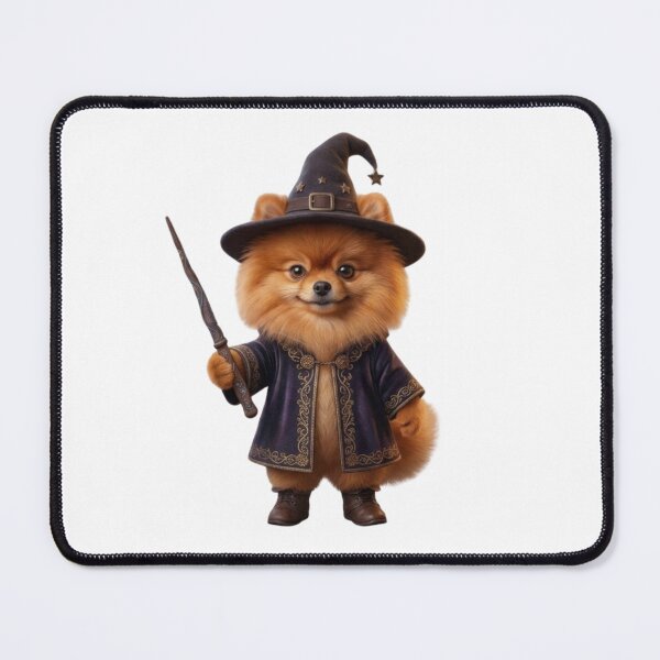 Item preview, Cute Red Spitz Wizard Dog – Magical Puppy in Wizard Hat with Wand – Witchy, Fantasy, Halloween Illustration designed and sold by Cauldron Crafts.
