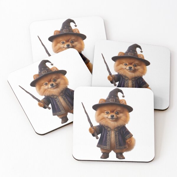 Item preview, Cute Red Spitz Wizard Dog – Magical Puppy in Wizard Hat with Wand – Witchy, Fantasy, Halloween Illustration designed and sold by Cauldron Crafts.
