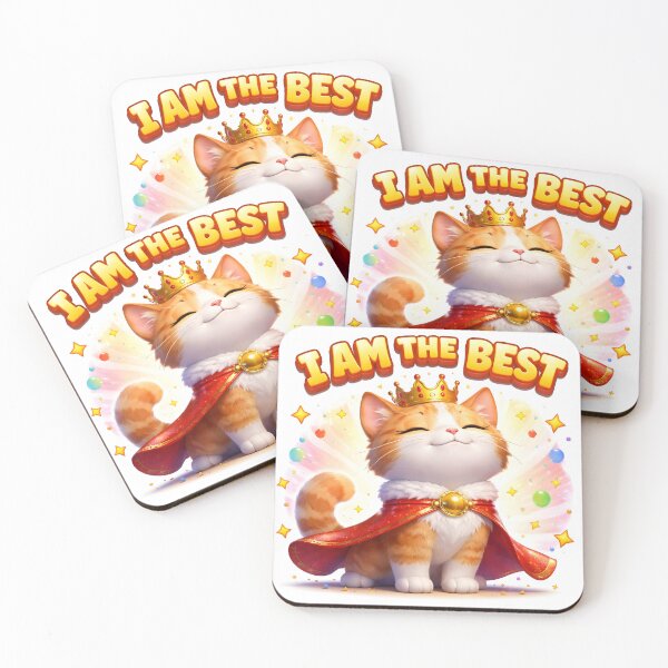 Item preview, I Am The Best Cute Cat King – Confident Royal Kitten 3D Cartoon Design designed and sold by Imagetore.