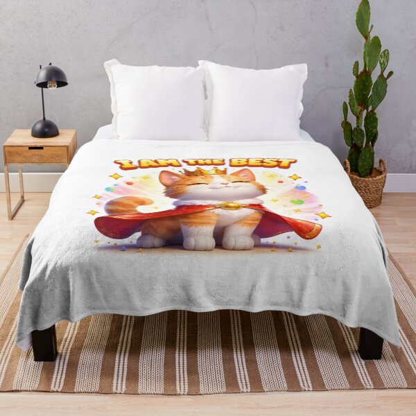 Item preview, I Am The Best Cute Cat King – Confident Royal Kitten 3D Cartoon Design designed and sold by Imagetore.