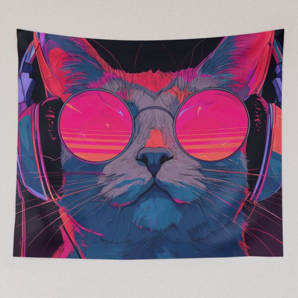 Item preview, Cool cat in shades headphones designed and sold by anytka.