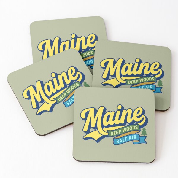 Item preview, Maine Retro Vintage Script Deep Woods and Salt Air Aesthetic Design designed and sold by Cozy-Old-Pub.