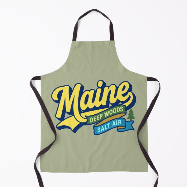 Item preview, Maine Retro Vintage Script Deep Woods and Salt Air Aesthetic Design designed and sold by Cozy-Old-Pub.