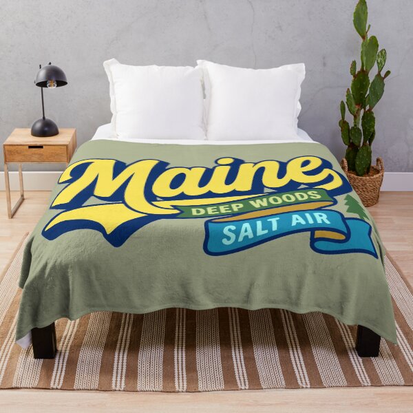 Item preview, Maine Retro Vintage Script Deep Woods and Salt Air Aesthetic Design designed and sold by Cozy-Old-Pub.
