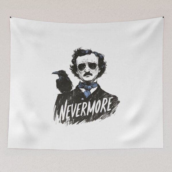 Item preview, Edgar Allan Poe Nevermore Sketch Art Sunglasses Raven Shirt designed and sold by Fenay Designs.