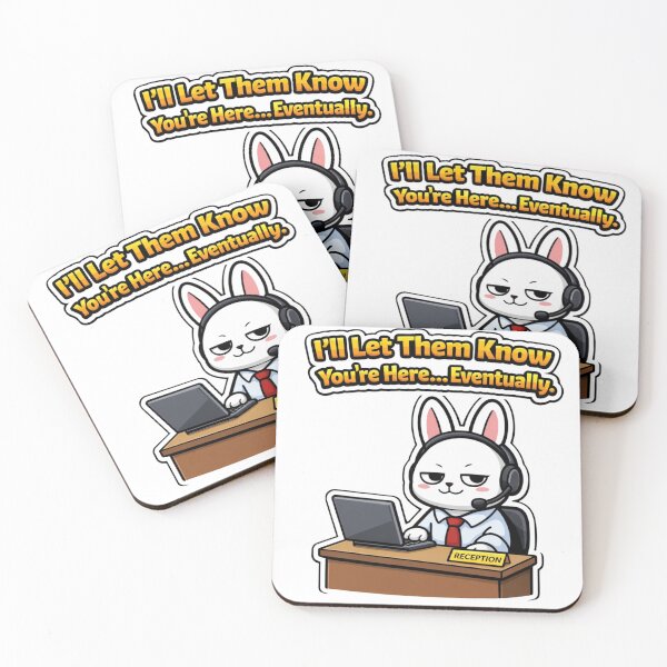 Item preview, I’ll Let Them Know You’re Here… Eventually — Receptionist Bunny Sticker designed and sold by Gentlestate.