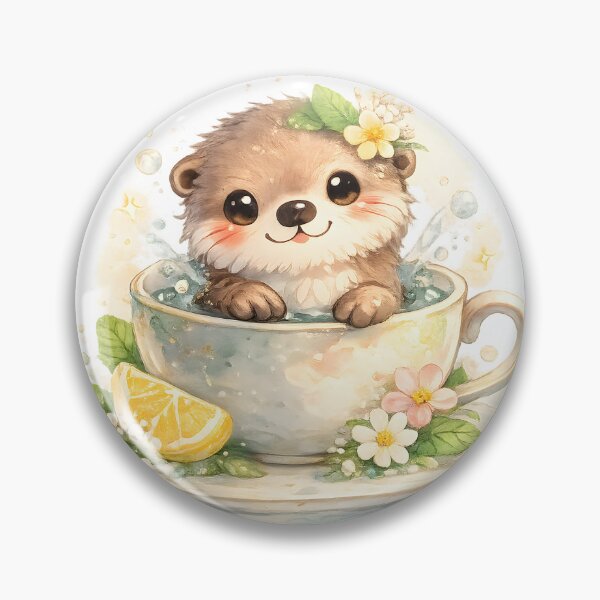 Item preview, Otter Cuteness Otter in a Tea Cup Watercolor Nature Gift Idea for Heartwarming Fans designed and sold by Divakar Fashion.
