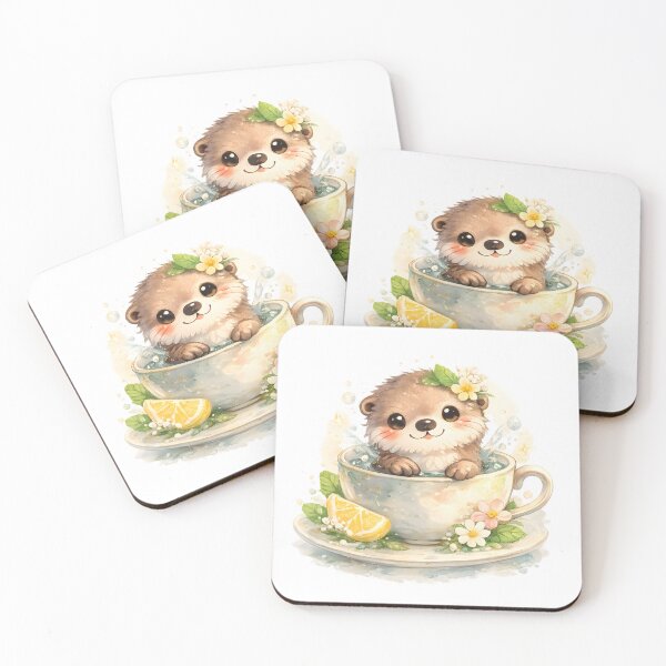 Item preview, Otter Cuteness Otter in a Tea Cup Watercolor Nature Gift Idea for Heartwarming Fans designed and sold by Divakar Fashion.