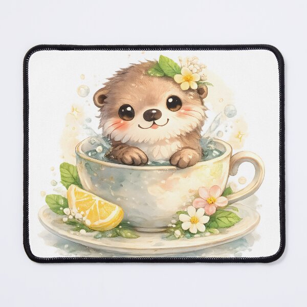Item preview, Otter Cuteness Otter in a Tea Cup Watercolor Nature Gift Idea for Heartwarming Fans designed and sold by Divakar Fashion.