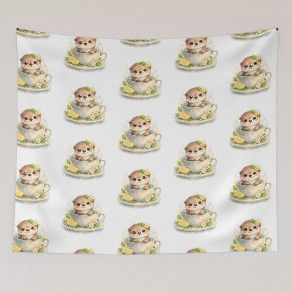 Item preview, Otter Cuteness Otter in a Tea Cup Watercolor Nature Gift Idea for Heartwarming Fans designed and sold by Divakar Fashion.