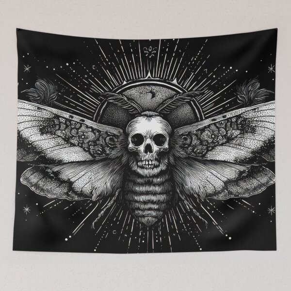 Item preview, Skull moth on black bg designed and sold by anytka.