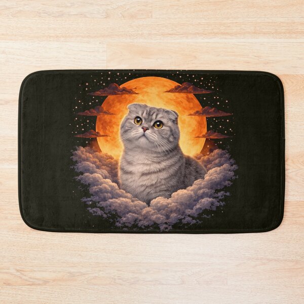 Item preview, Scottish Fold Moon Art – Cute Folded Ear Cat Celestial Pet Print Design designed and sold by PixelsPaws.