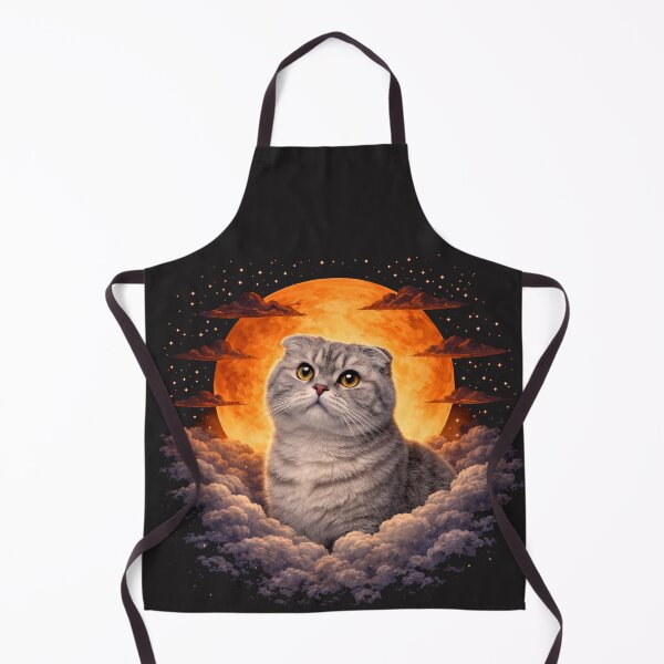 Item preview, Scottish Fold Moon Art – Cute Folded Ear Cat Celestial Pet Print Design designed and sold by PixelsPaws.