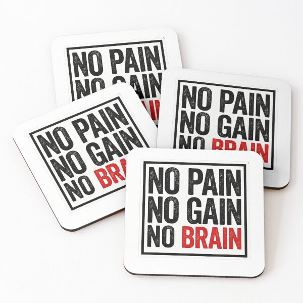 Item preview, No Pain No Gain No Brain Funny Gym Sticker Humor Lifter Gift designed and sold by Bmd4Fitness.