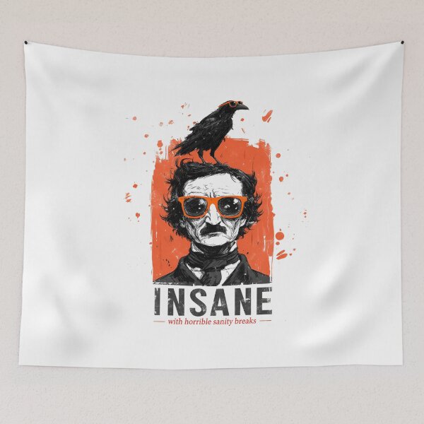 Item preview, Edgar Allan Poe Insane With Horrible Sanity Breaks Orange Shirt designed and sold by Fenay Designs.