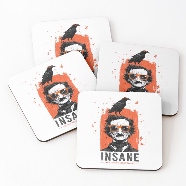 Item preview, Edgar Allan Poe Insane With Horrible Sanity Breaks Orange Shirt designed and sold by Fenay Designs.