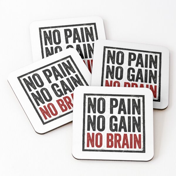 Item preview, No Pain No Gain No Brain Funny Gym Sticker Humor Lifter Gift designed and sold by Bmd4Fitness.