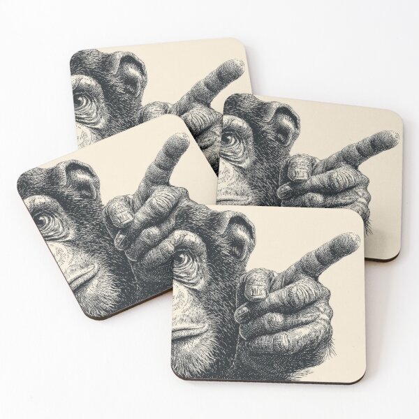Item preview, Monkey using smartphone and pointing designed and sold by anytka.