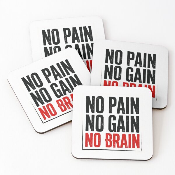 Item preview, No Pain No Gain No Brain Funny Gym Sticker Humor Lifter Gift designed and sold by Bmd4Fitness.