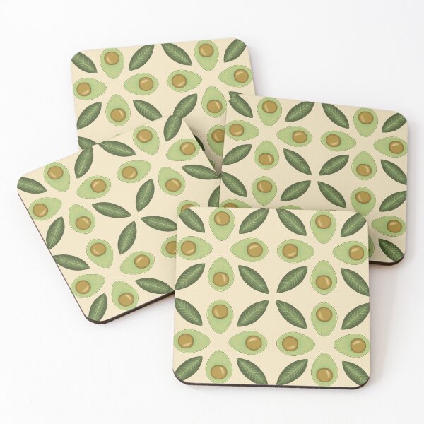 Item preview, Avocado and leaf pattern designed and sold by lovelypatterns.