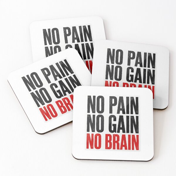 Item preview, No Pain No Gain No Brain Funny Gym Sticker Humor Lifter Gift designed and sold by Bmd4Fitness.