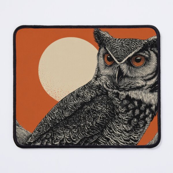 Item preview, Owl perched on a branch at sunset designed and sold by anytka.