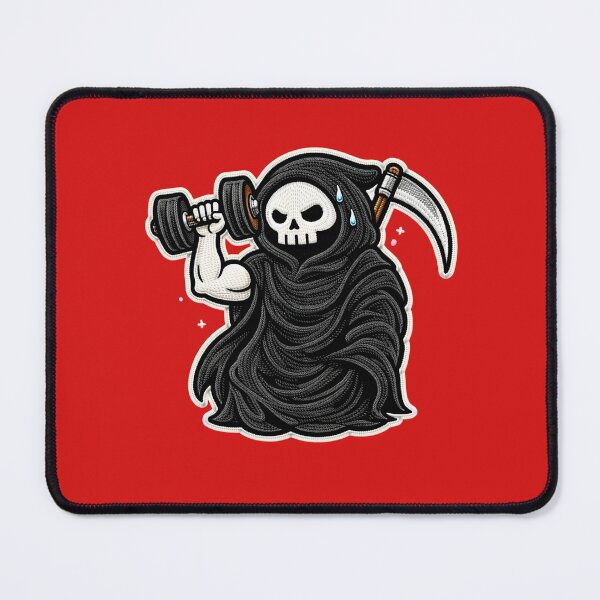 Item preview, Cute Grim Reaper Fitness | Gym Skeleton Patch Design designed and sold by ColorSplash123.