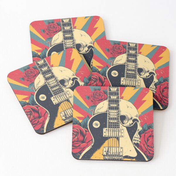 Item preview, Guitar and skull design with roses designed and sold by anytka.