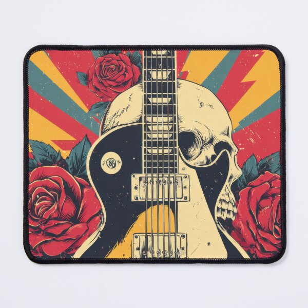 Item preview, Guitar and skull design with roses designed and sold by anytka.