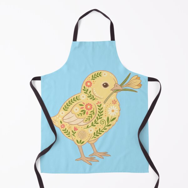 Item preview, Cute Easter Spring Chick Holding a Crocus – Scandinavian Folk Art by heidiannemorris © designed and sold by FOLK ART FUSION by heidiannemorris.